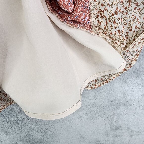 Women's Paper Crane Floral Print Sleeveless Tiered Blouse Top Size XS - Picture 6 of 11